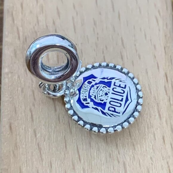 Pandora Police Badge Exclusive Charm Dangle Pendant, S925 Silver Bracelets - Picture 3 of 4